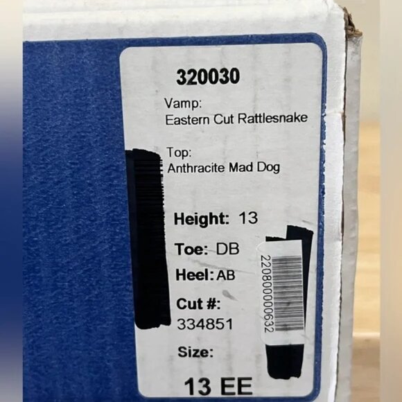 Men’s Anderson Bean Square Toe Eastern Cut Rattlesnake Boots 13EE - Picture 6 of 11